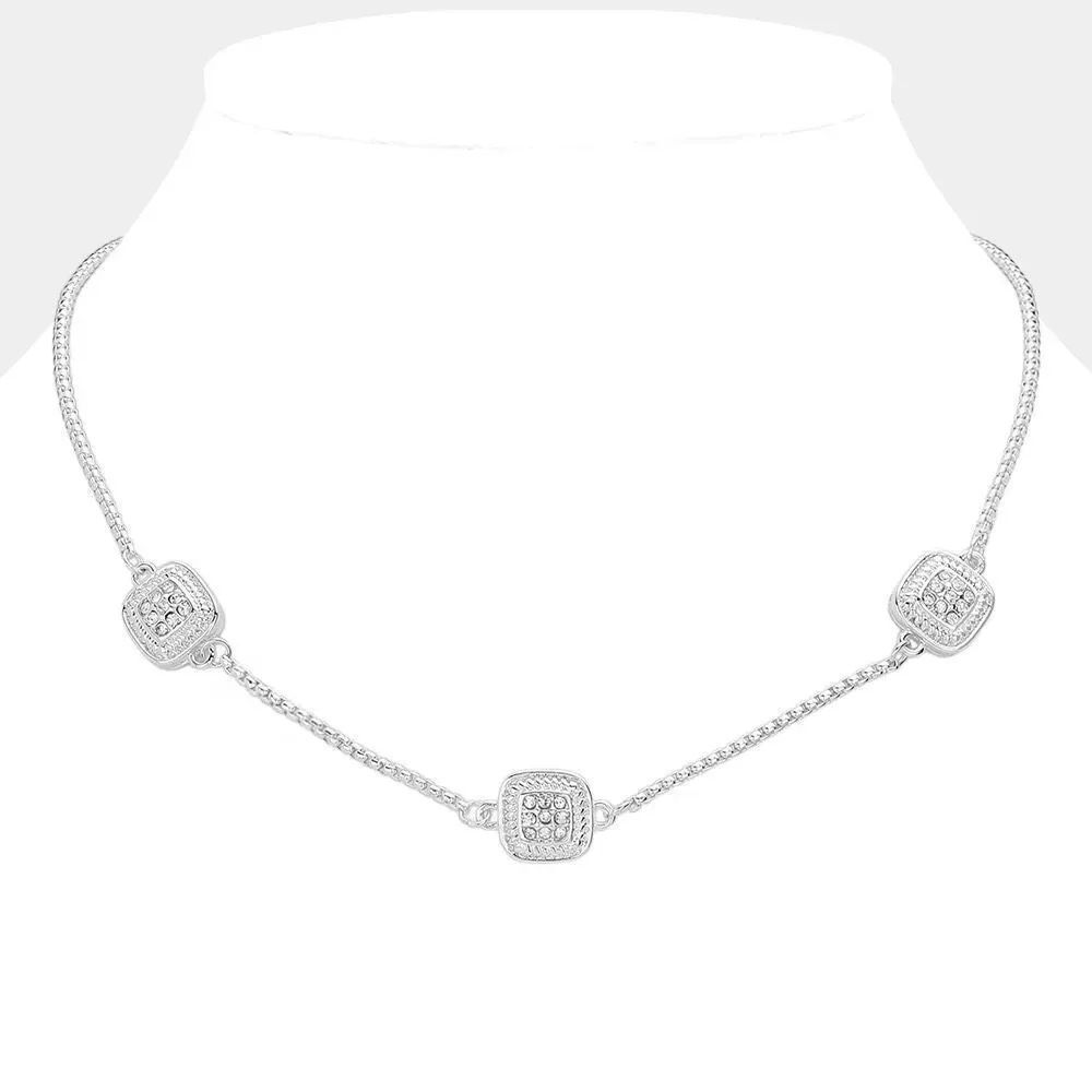 NWT MX Signature Gold Plated choker with CZ pendants